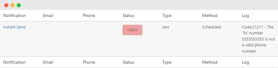 The Flow Notify notification logging dashboard.