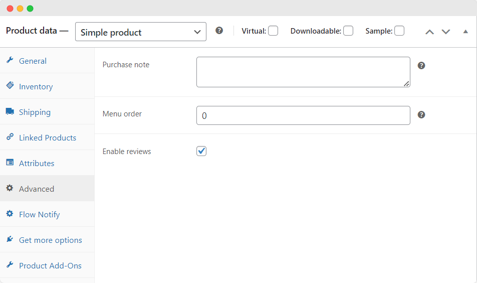 Add a purchase note to a product in WooCommerce.
