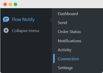 Flow Notify options menu.