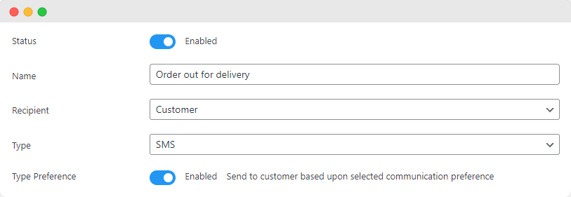 Select your notification recipient and type in Flow Notify.