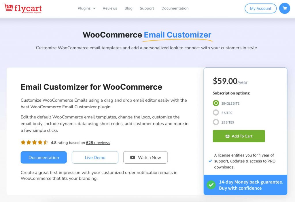 WooCommerce Email Customizer plugin page.