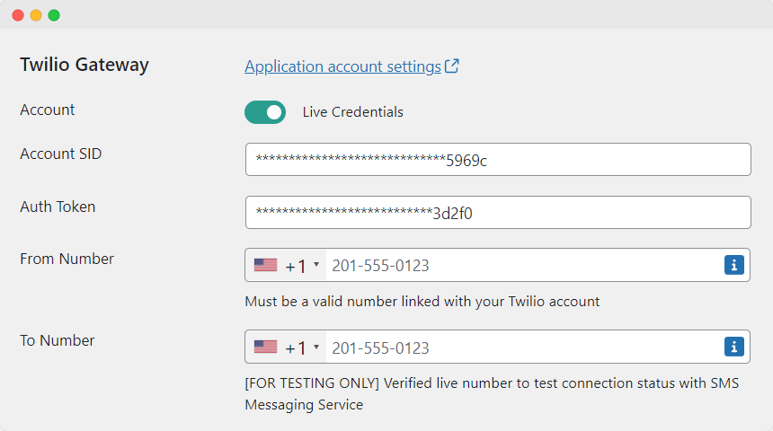Configure Twilio gateway settings in Flow Notify.