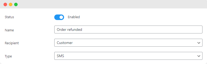 Using Flow Notify to set up a new order notification template for automated communication with customers, informing them that their orders have been refunded.